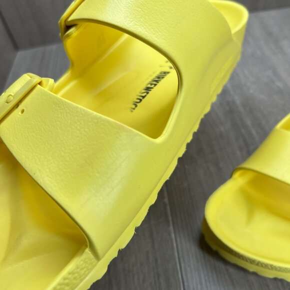 Birkenstock Arizona EVA Sandals Unisex Size L10 M8 Slip-on Slide Flexible Yellow - Picture 10 of 12